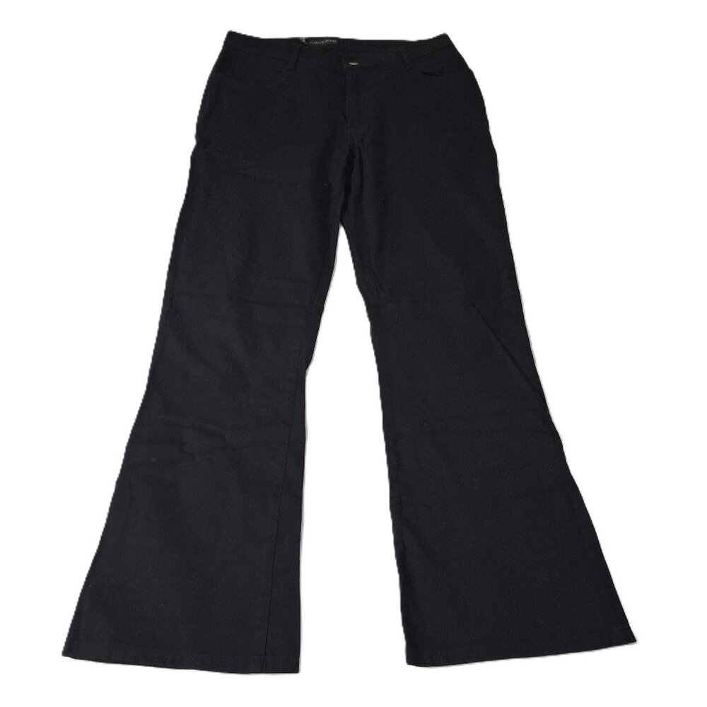 Chateauworks Flare Low Rise Womens Trousers Jeans Style Deep Black Size 34 (Size